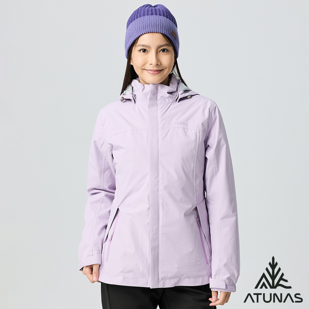 ATUNAS 歐都納 女款防水2IN1+羽絨兩件式外套A1GA2502W薰衣草紫