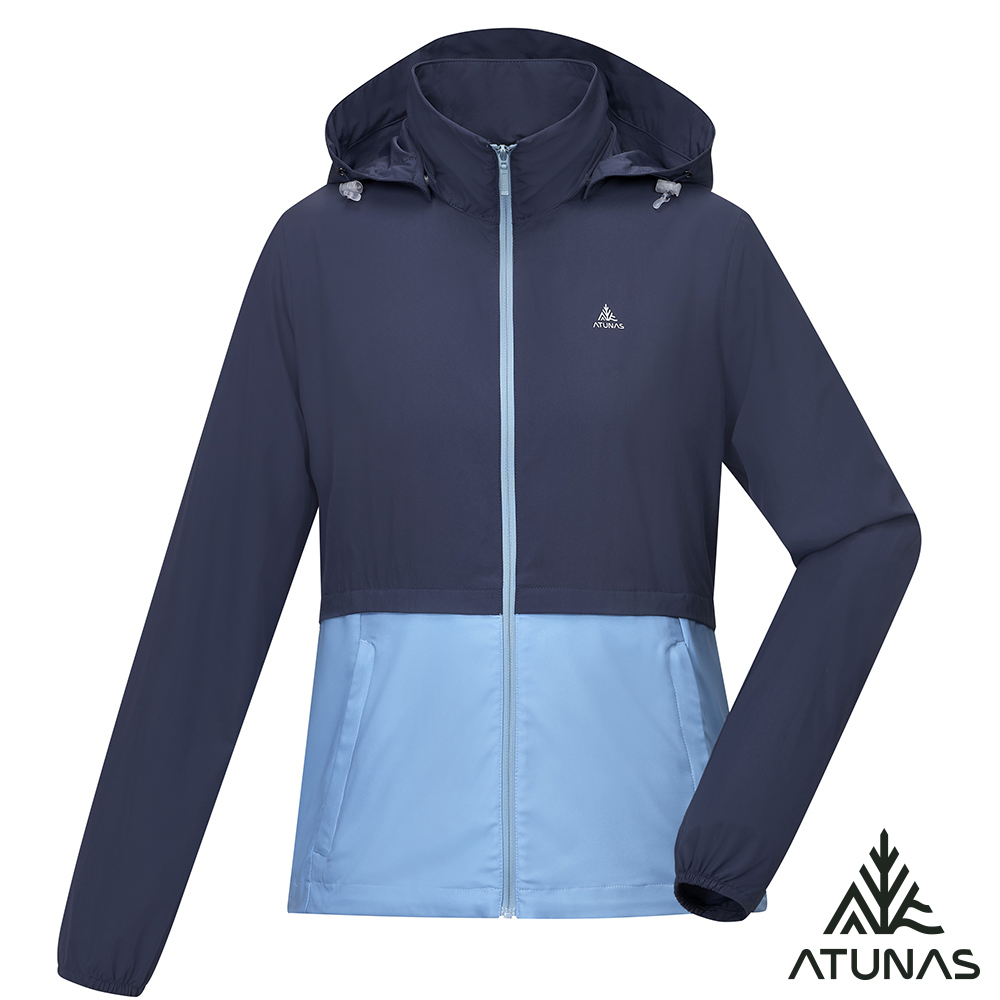 ATUNAS 歐都納 女款蚊瘋不動涼感連帽外套A1GA2509W霧藍/深藍/驅蚊蟲/輕量防曬透氣