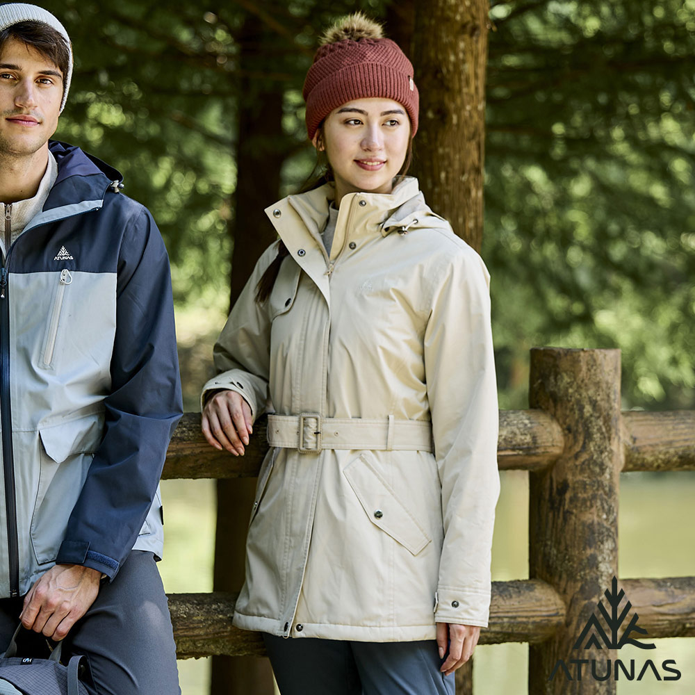 ATUNAS 歐都納 女款GORE-TEX 2L 防水防風透氣石墨烯保暖單件式外套/大尺碼A1GT2512W白、奶茶