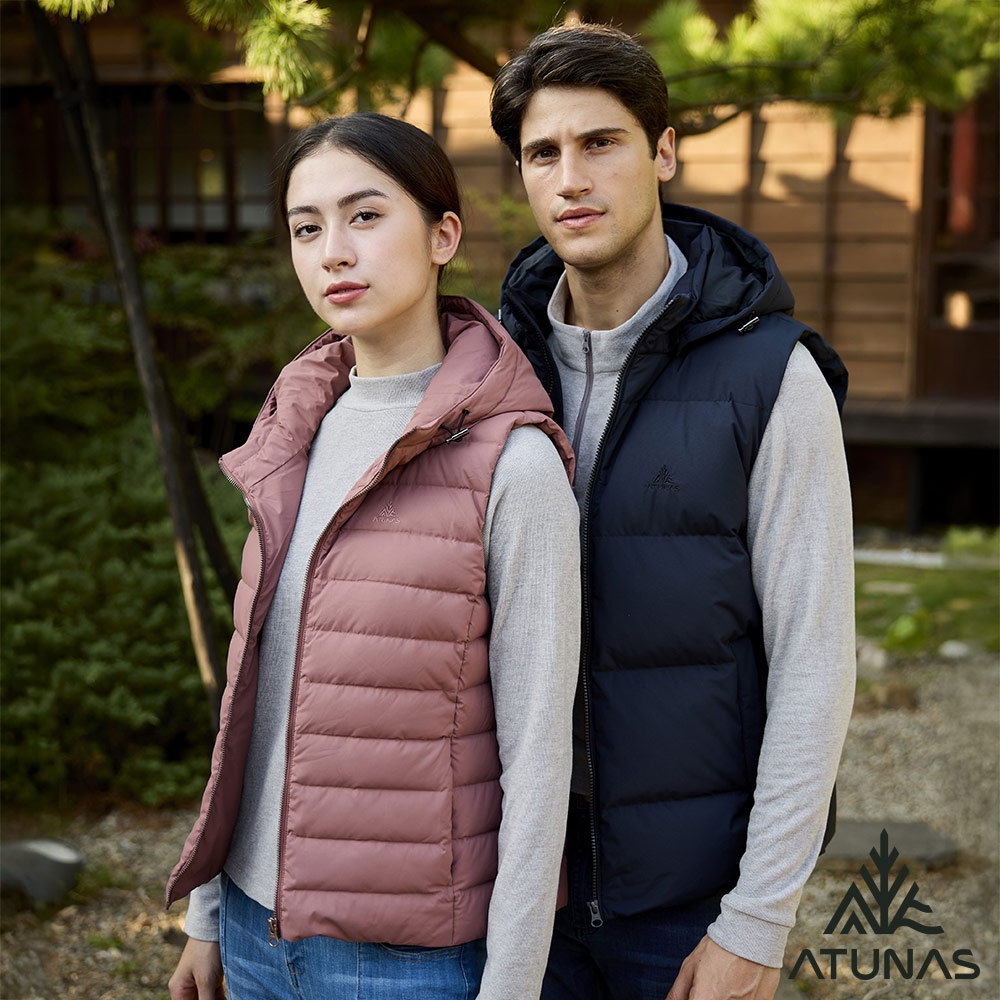 ATUNAS 歐都納 女款保暖HEAT CORE蓄熱羽絨連帽背心A1VE2507W鮭魚粉/大尺碼