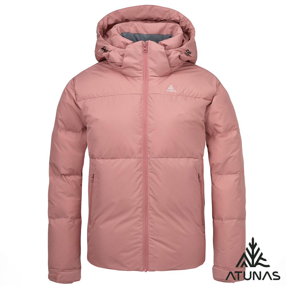 ATUNAS 歐都納 女款HEAT CORE蓄熱保暖輕量羽絨外套/短版連帽外套/麵包服外套A1GA2528W霧粉