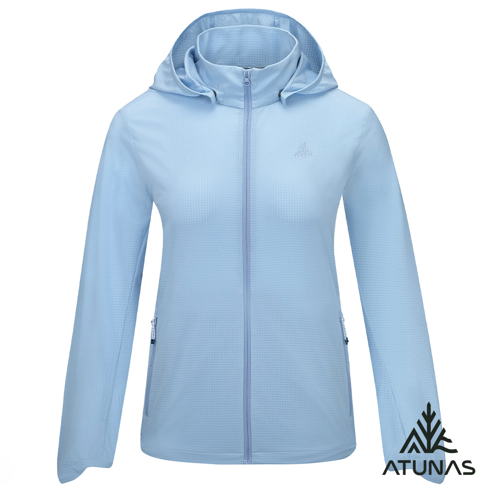 ATUNAS 歐都納 女款精彩隨行外套A2GA2607W淺藍/防曬抗UV/輕量透氣/涼感輕薄外套/大尺碼