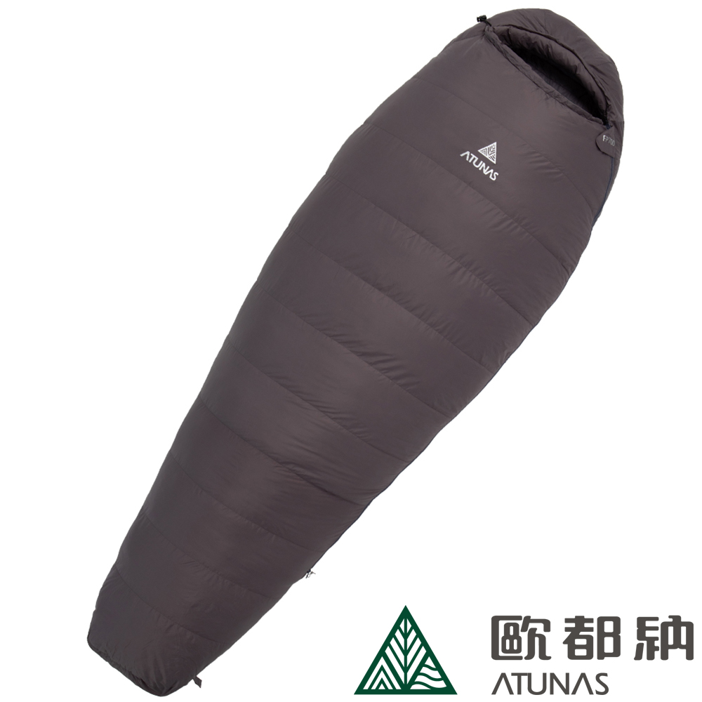 【ATUNAS 歐都納】500 EDGER 輕量鵝絨睡袋A1SBEE05 銀灰灰保暖舒適收納輕巧旅遊露營戶外