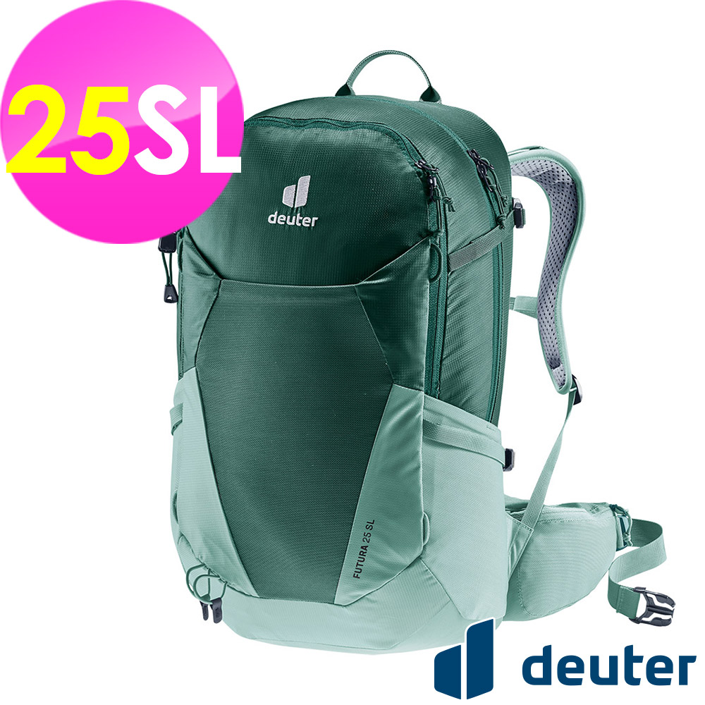 Deuter 【德國】FUTURA透氣網架背包25SL /3400221森林綠/登山健行休閒包