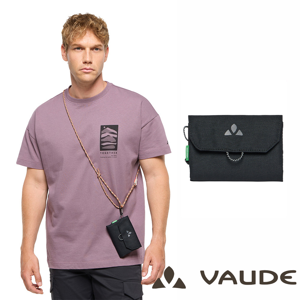 VAUDE _德國_Wallet M錢包(附背帶)VA-48093黑/旅行貼身錢包/斜肩小包