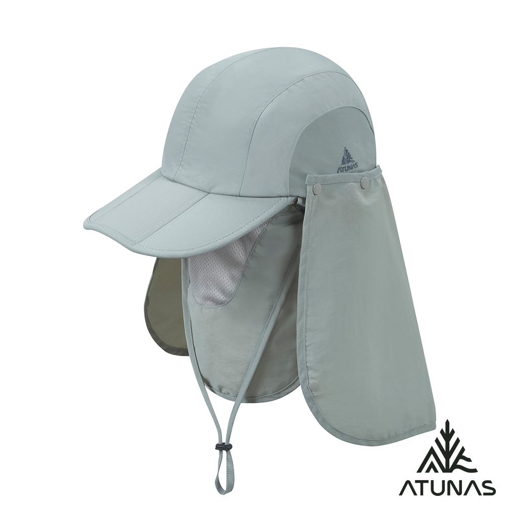ATUNAS 歐都納 防曬遮陽透氣摺疊便帽(可拆遮片)/鴨舌帽A1AHHH08N灰卡