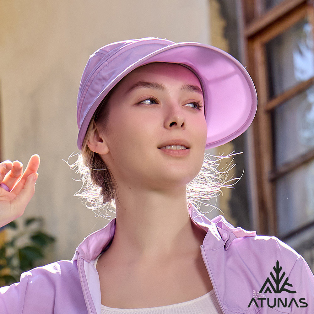 ATUNAS 歐都納 玩美肌光超輕兩用帽/防曬抗UV帽/遮陽帽/大盤帽/空頂帽A1AHHH16N馬卡龍紫
