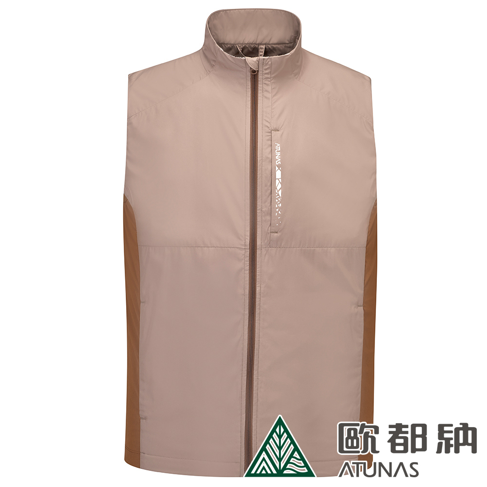 ATUNAS 歐都納 男款石墨烯微暖輕量背心式外套A1VE2401M卡其棕