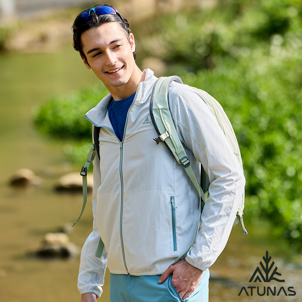 ATUNAS 歐都納 男款精彩隨行外套A2GA2515M灰/防曬輕量透氣/大尺碼