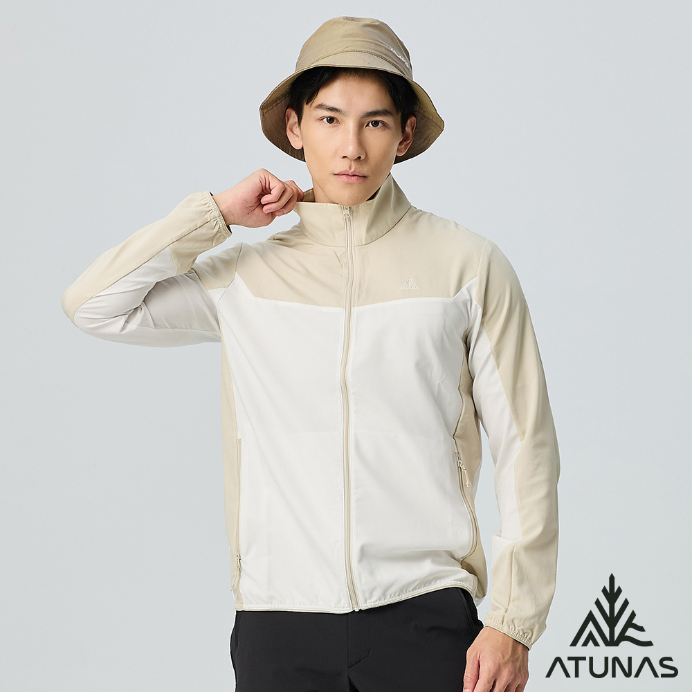 ATUNAS 歐都納 男款精彩隨行外套A2GA2515M米卡/白/防曬輕量透氣/大尺碼