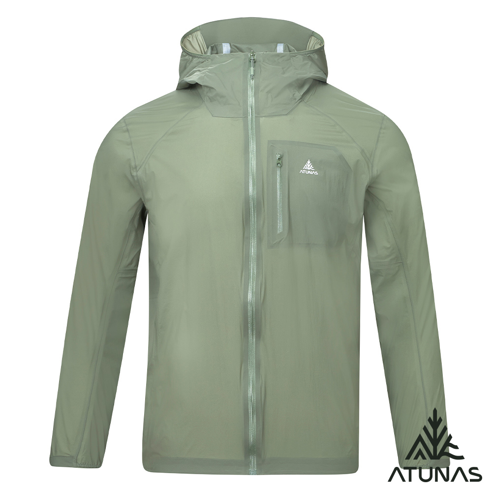 ATUNAS 歐都納 中性款破風者極輕防水外套A2GAHH05N橄綠/輕量輕薄連帽外套
