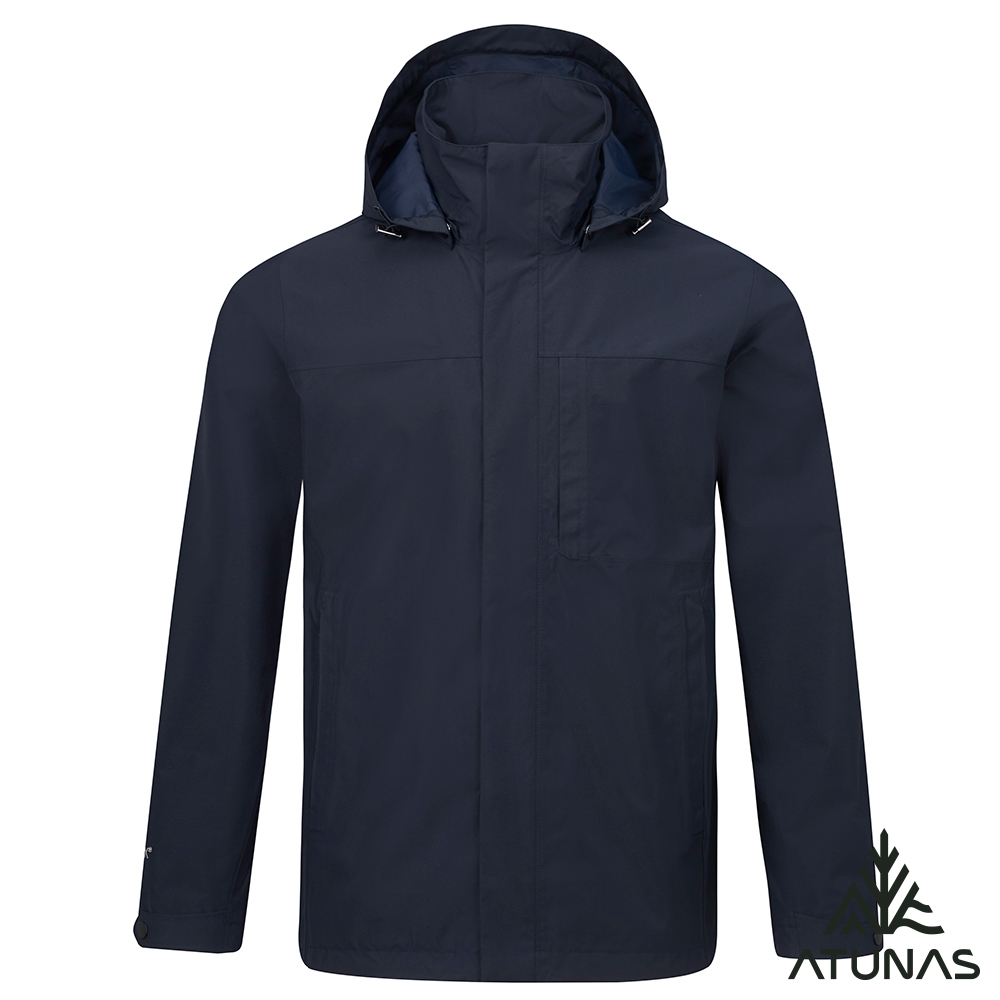 ATUNAS 歐都納 男款都會GORE-TEX防水防風透氣+保暖羽絨二件式外套A1GT2603M星夜黑/大尺碼