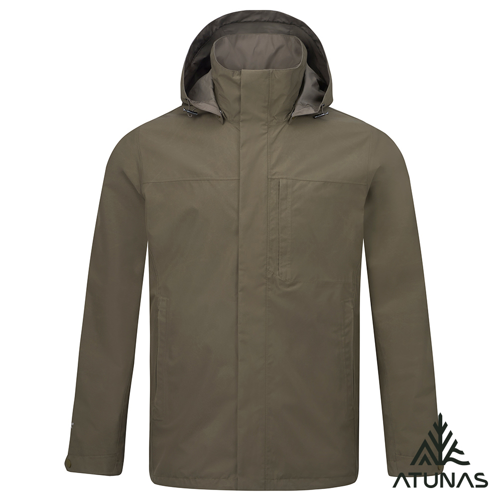 ATUNAS 歐都納 男款都會GORE-TEX防水防風透氣+保暖羽絨二件式外套A1GT2603M深棕/大尺碼