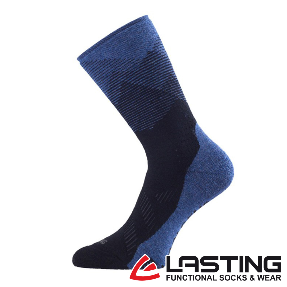 LASTING _捷克_美麗諾羊毛厚中筒健行襪LT-FWN深藍/登山襪/運動襪/保暖舒適/抑菌抗臭