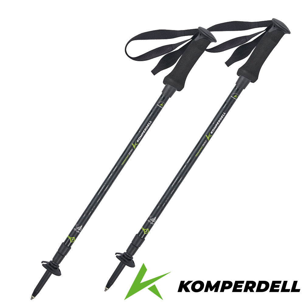 KOMPERDELL 奧地利_航太鋁合金旋轉登山杖-聯名款1742331002-S黑/健行登山杖/單支入