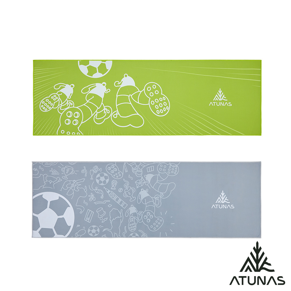 ATUNAS 歐都納 _足球盛典_好GOAL力吸水巾(2入)/涼感巾A6AC2602N綠/灰/運動健身瑜珈配件