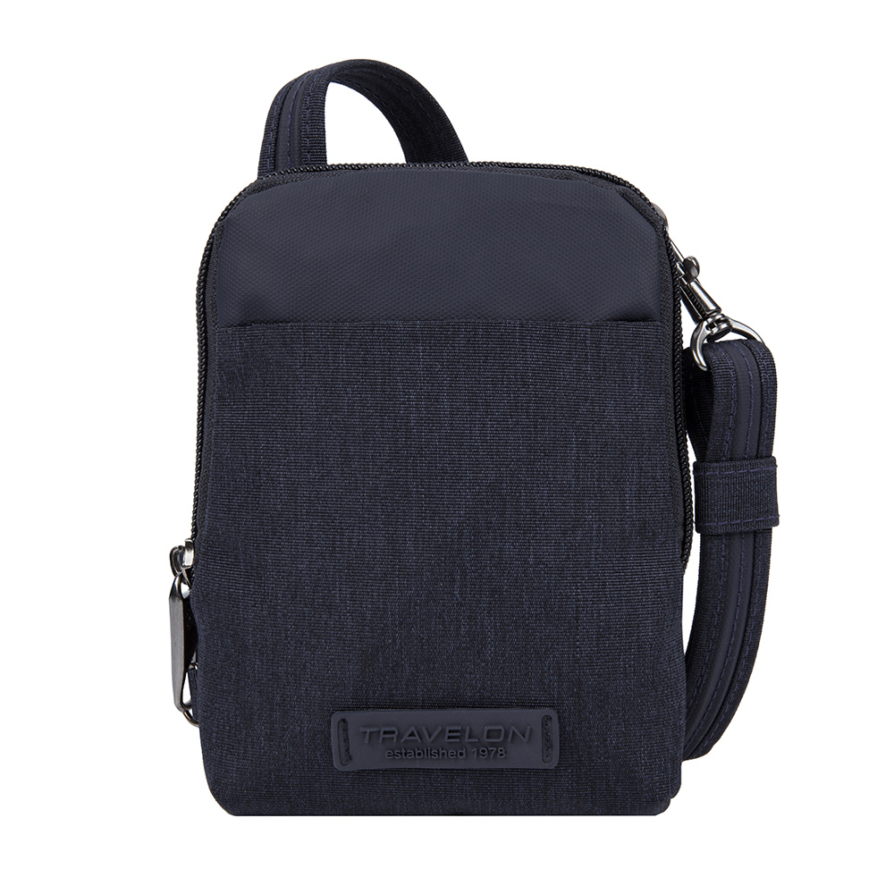 TRAVELON _美國防盜包_METRO隨身斜肩包/側肩包TL-43417深藍/小方包/休閒旅遊小包