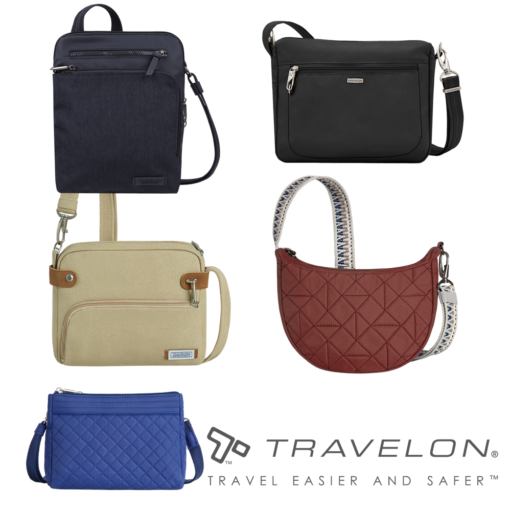 TRAVELON _美國防盜包_側肩包/斜背包/月牙包/格紋包/BOHO包/都會休閒包/出國旅遊包/多款任選