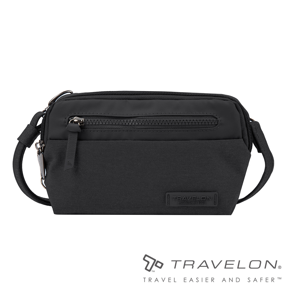 TRAVELON _美國防盜包_METRO手持肩背兩用包TL-43416黑/休閒旅遊/隨身包/腰包/側背包