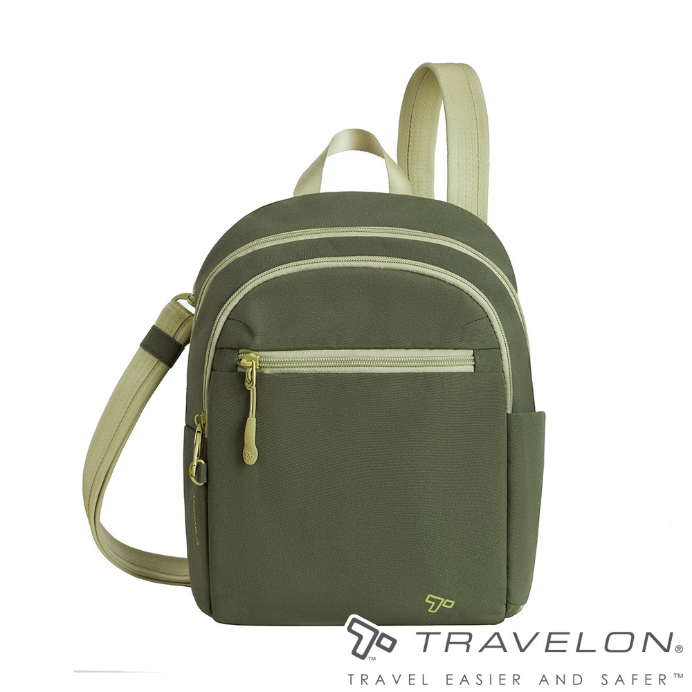 TRAVELON _美國防盜包_Voyages防盜斜背包TL-43670綠/斜肩包/側肩包/出國休閒旅遊包