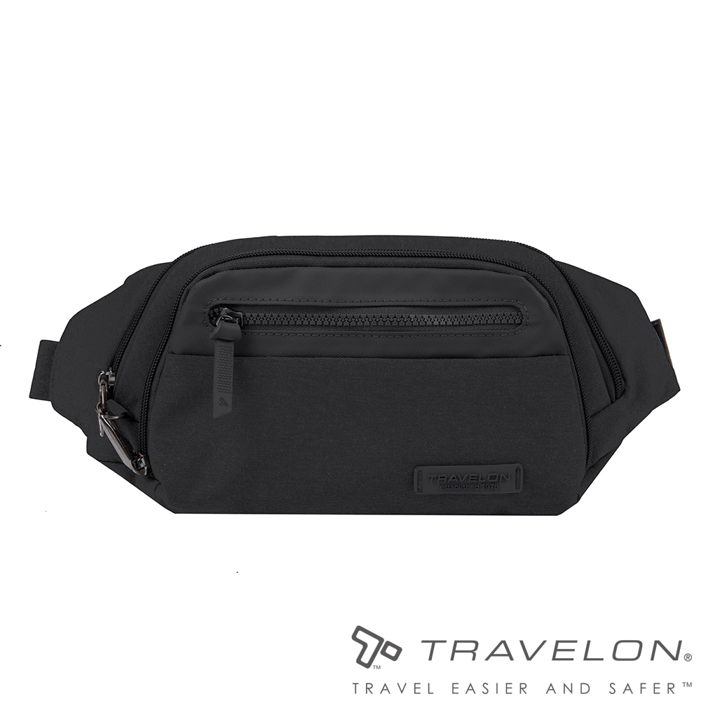 TRAVELON _美國防盜包_METRO腰包TL-43418黑/休閒旅遊/隨身包/斜背包/胸前包