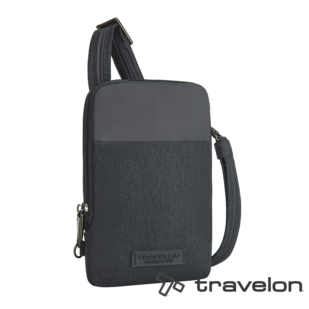 TRAVELON _美國防盜包_METRO隨身斜背包TL-43417灰/斜肩包/側肩包/小方包/日常休閒小包