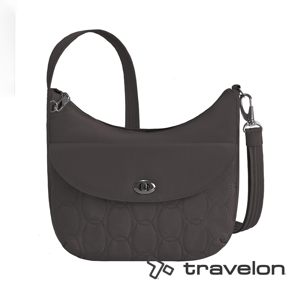TRAVELON _美國防盜包_Runways防盜斜背包TL-43715灰/單肩包/休閒旅遊包
