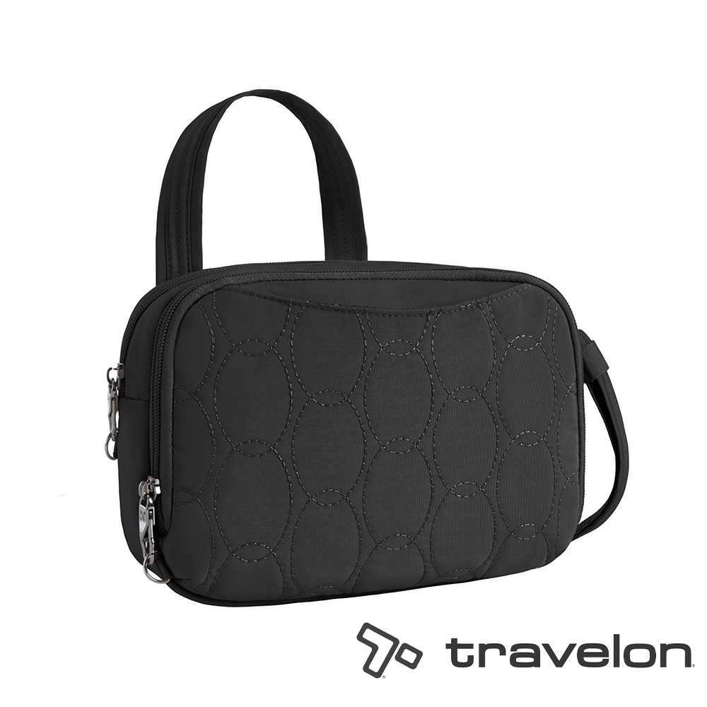 TRAVELON _美國防盜包_Runways防盜斜背包TL-43714黑/小方包/單肩包/日常休閒旅遊包