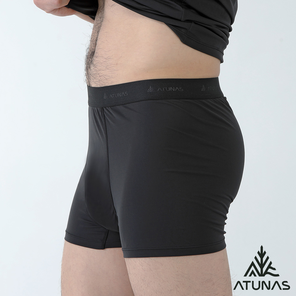 ATUNAS 歐都納 男款零著感抑菌涼感平口內褲A1UCGZ12M黑/輕薄貼身/透氣乾爽/吸濕排汗