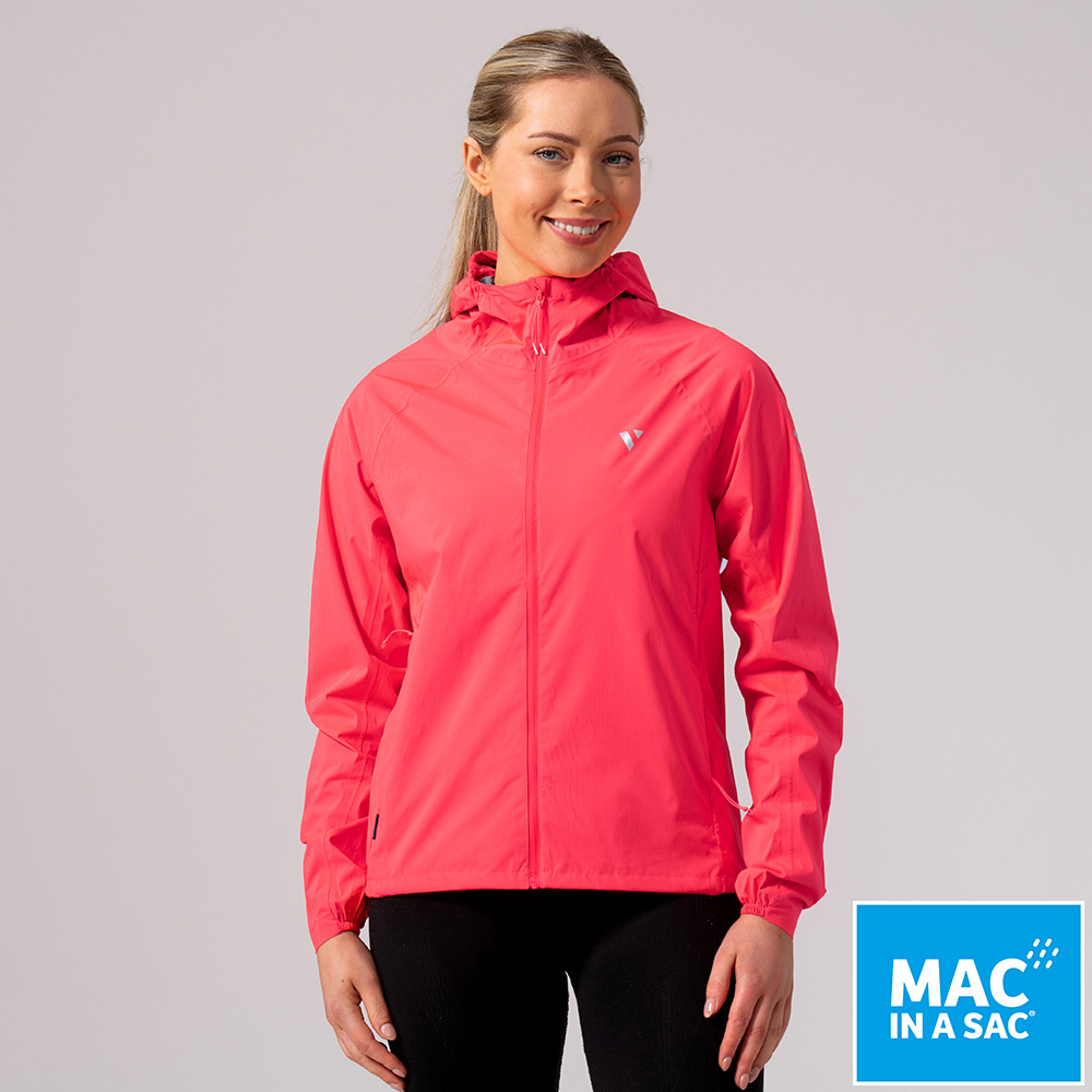 MAC IN A SAC 女款VENTURE袋著走透氣防水外套LDS231桃紅/連帽外套/收納體積小/方便攜帶