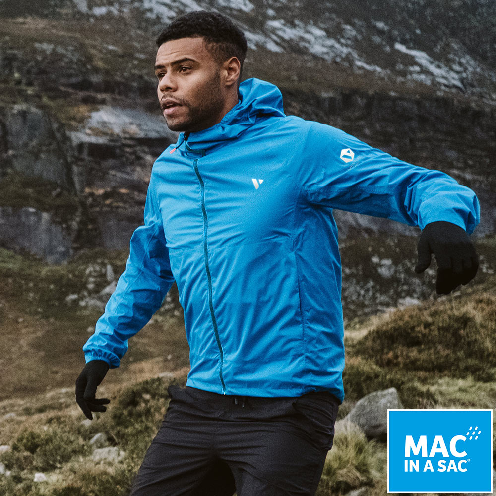 MAC IN A SAC 男款VENTURE袋著走透氣防水外套MNS131寶藍/連帽外套/收納體積小/方便攜帶