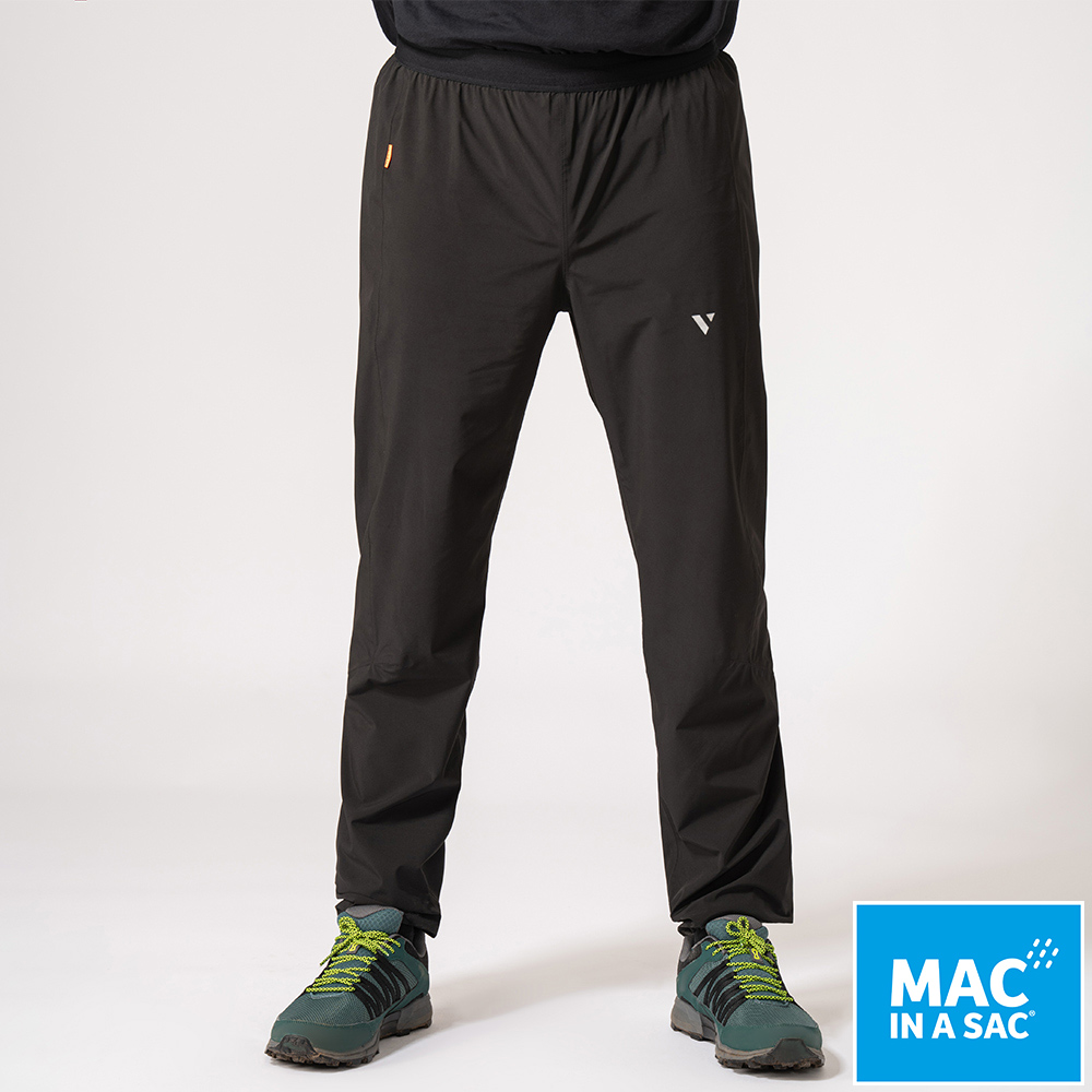 MAC IN A SAC 男款VENTURE袋著走防水防風透氣長褲MNS143黑/登山雨褲