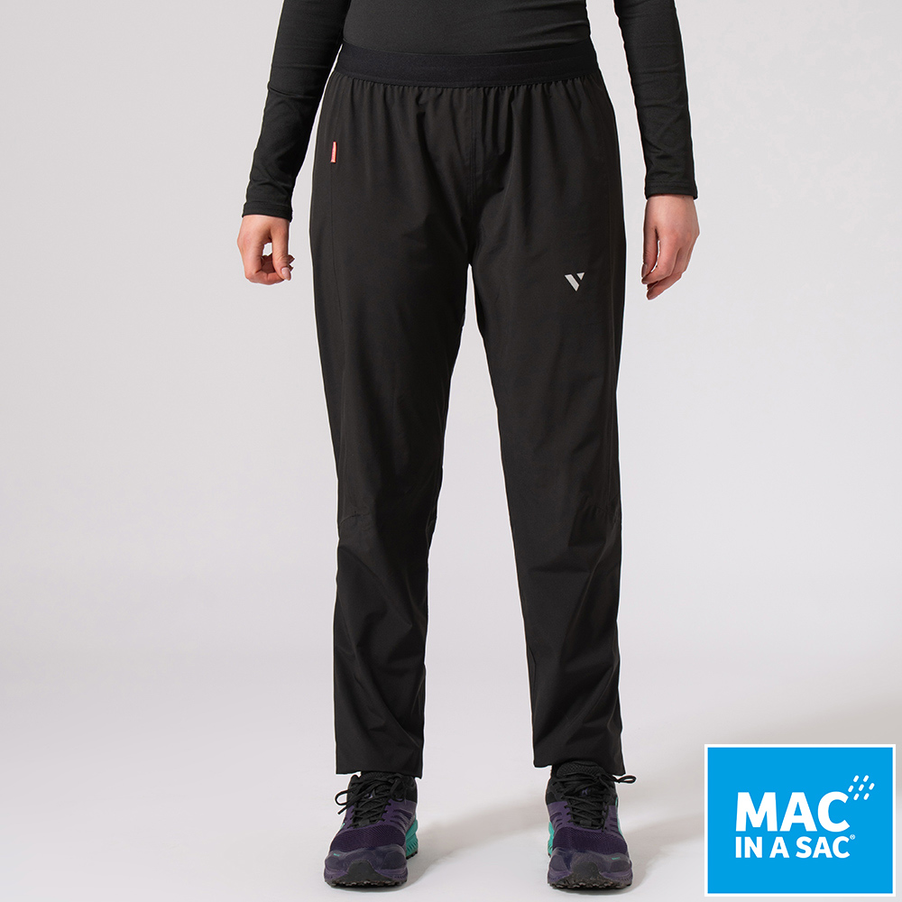 MAC IN A SAC 女款VENTURE袋著走防水防風透氣長褲LDS287黑/登山雨褲