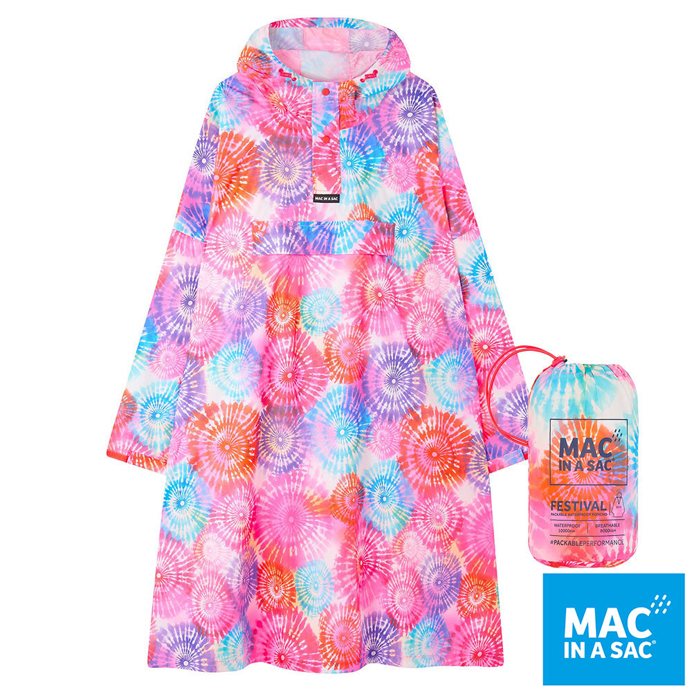 MAC IN A SAC _ 英國_FESTIVAL輕巧袋著走快穿雨衣MNS141煙火/防水連帽斗篷雨衣