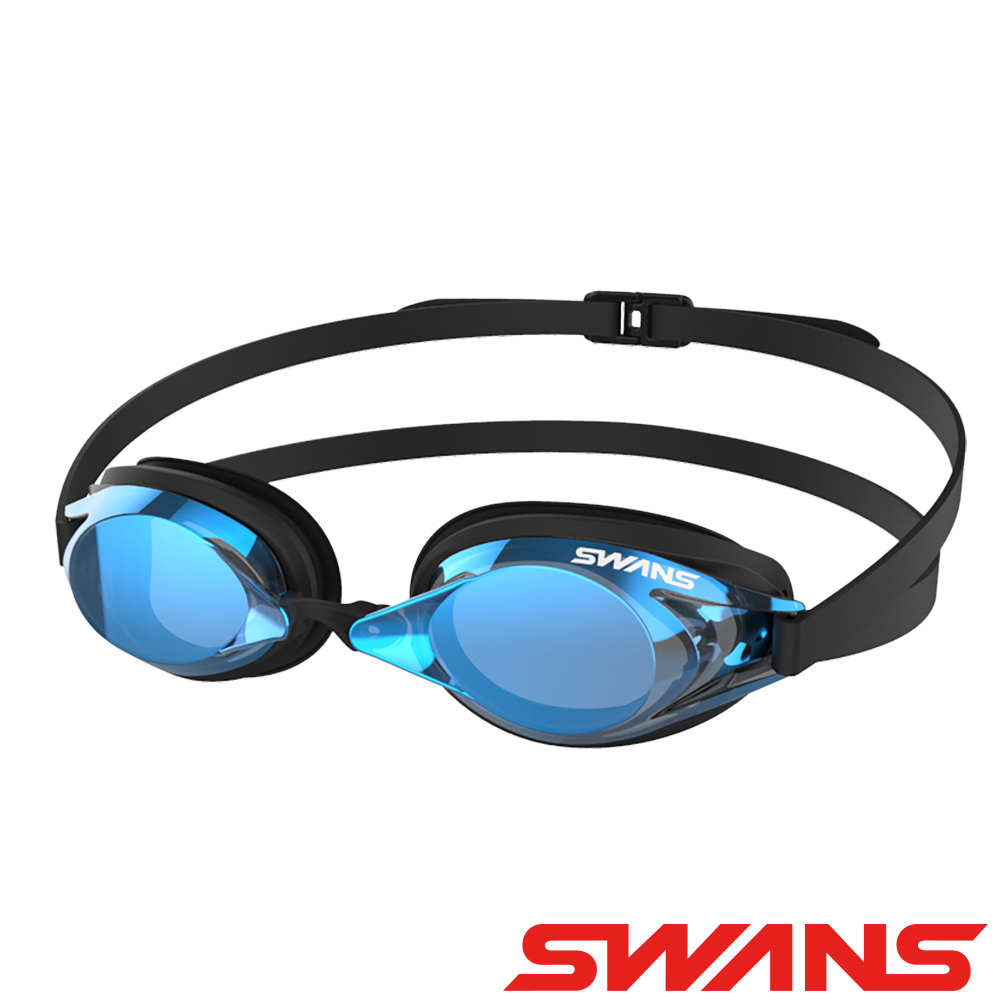 SWANS _日本_泳鏡SR-2MEV藍黑/抗UV/防霧/偏光/矽膠