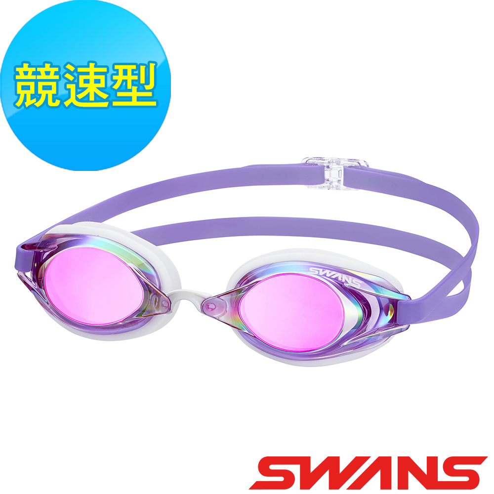 SWANS _日本_泳鏡SR-2MEV紅/紫/抗UV/防霧/偏光/矽膠
