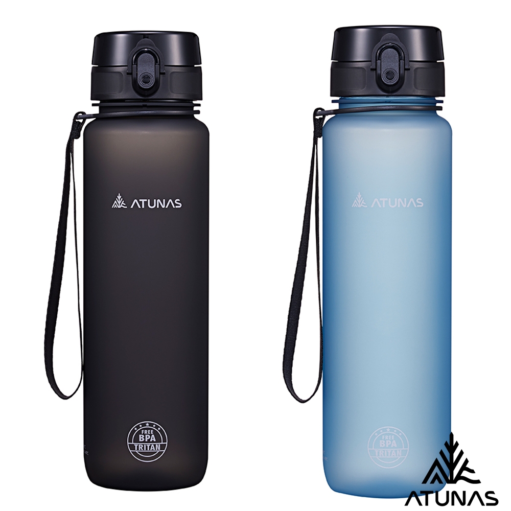 ATUNAS 歐都納 戶外玩咖運動水瓶/水壺/1000ML/A1KTGZ04/黑/冰藍