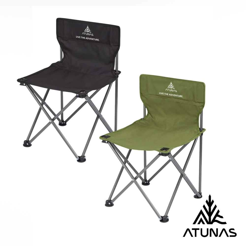 ATUNAS 歐都納 便攜靠背休閒椅A1CDGZ02軍綠、黑/露營椅/免組裝/快速收摺/好收納