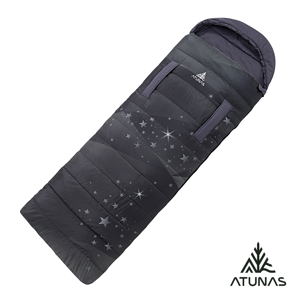 ATUNAS 歐都納 石墨烯幻彩輕量睡袋A1SBHH01N寶石綠/灰/登山露營/信封式