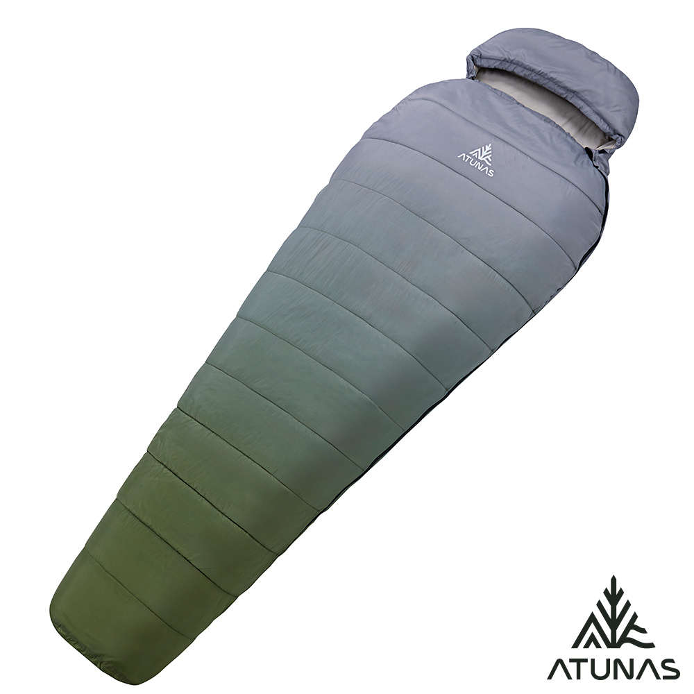 ATUNAS 歐都納 650 PRIMALOFT科技纖維輕量睡袋A1SBHH02N綠/灰/登山露營/木乃伊型睡袋/蛹式睡袋