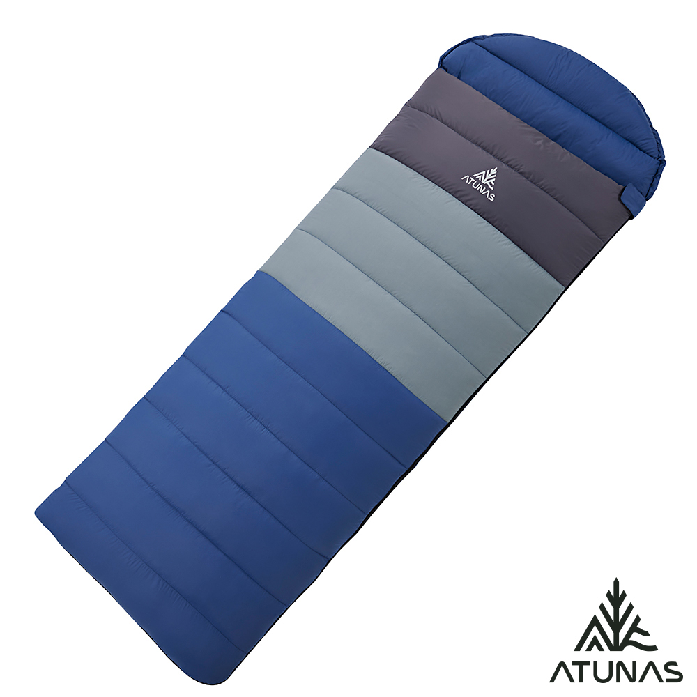 ATUNAS 歐都納 350自然系羽絨輕量保暖睡袋A1SBHH04N藍/灰/綠/登山露營/信封式睡袋