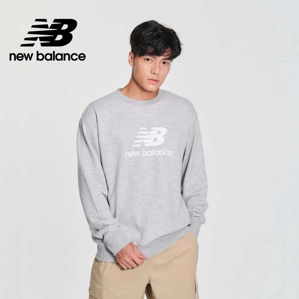 New Balance 紐巴倫 NB大學T衛衣長袖上衣_男性_灰色_MT41500AG