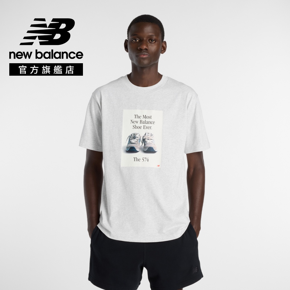 New Balance 紐巴倫 [New Balance]插圖短袖上衣_男性_淺灰色_MT61B0WFAHH