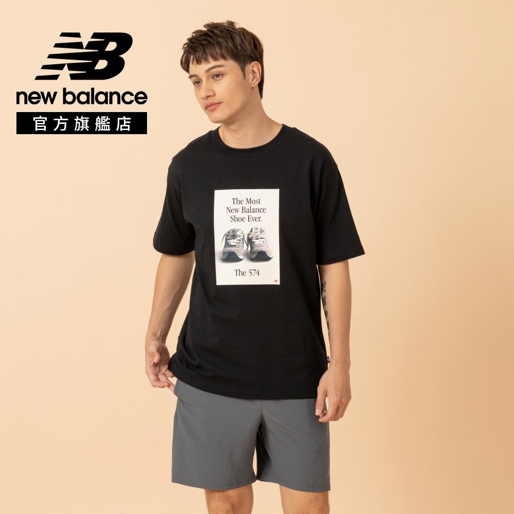 New Balance 紐巴倫 [New Balance]插圖短袖上衣_男性_黑色_MT61B0WFBK