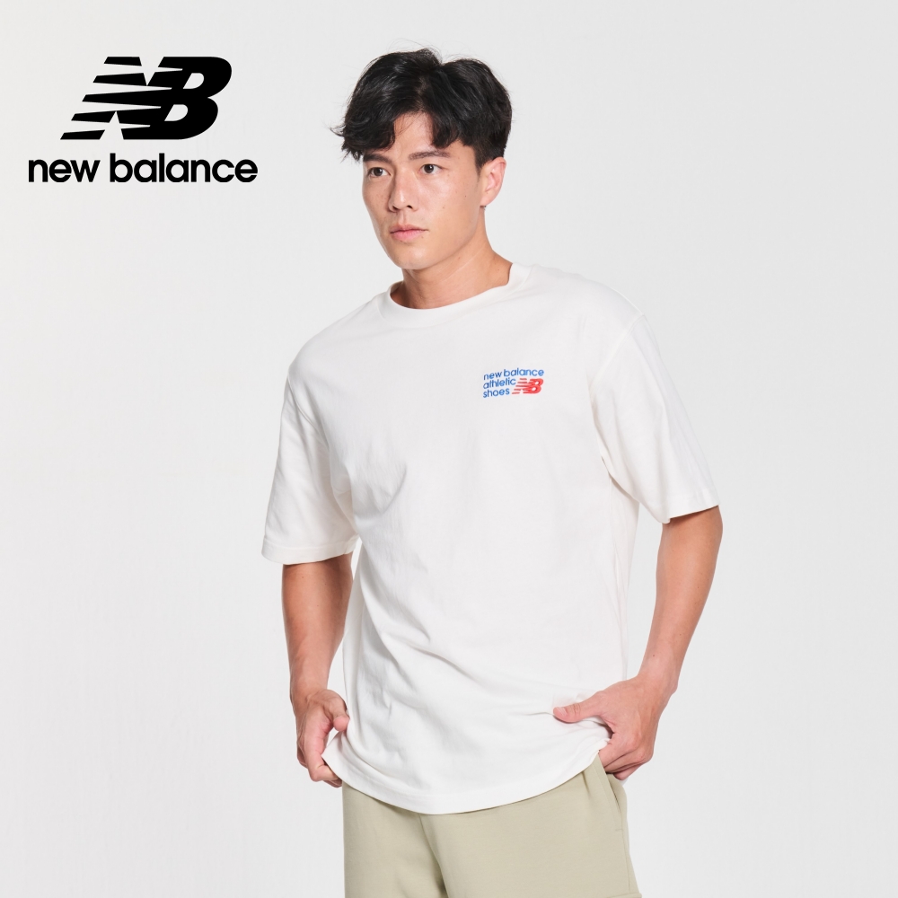 New Balance 紐巴倫 刺繡標語短袖上衣_男性_牙白色_MT41908SST