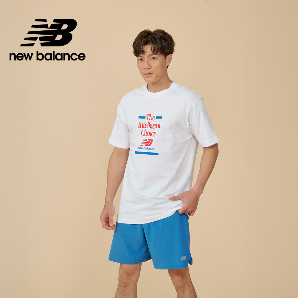 New Balance 紐巴倫 標語短袖上衣_男性_白色_MT43552WT