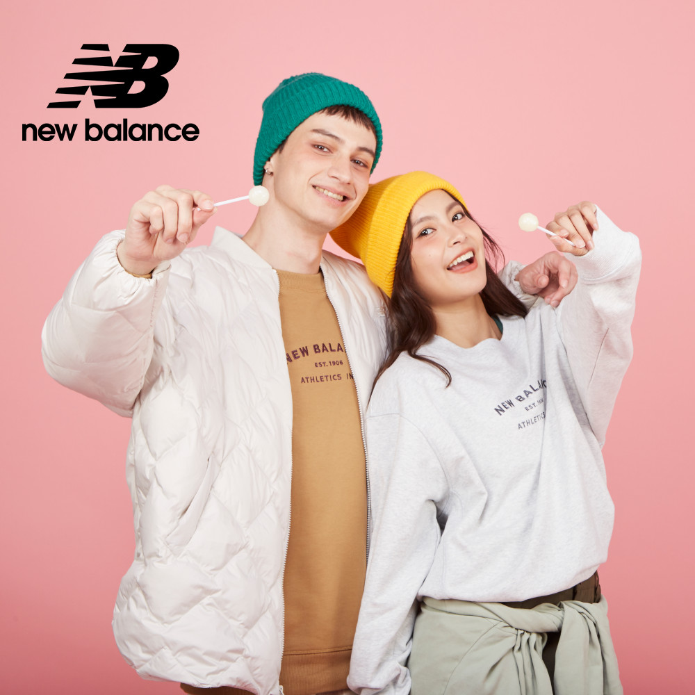 New Balance 紐巴倫 [New Balance]刺繡文字長袖上衣_男性_淺灰色_MT43558AHH