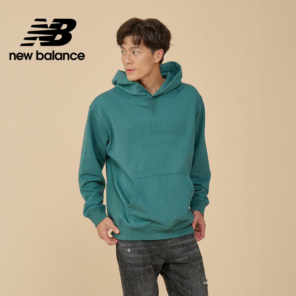 New Balance 紐巴倫 [New Balance]挺版厚磅連帽長袖上衣_男性_綠色_MT43500NUS