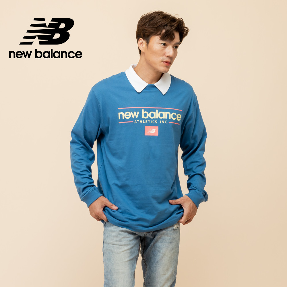 New Balance 紐巴倫 [New Balance]圓領薄長袖上衣_男性_藍色_MT51926SET