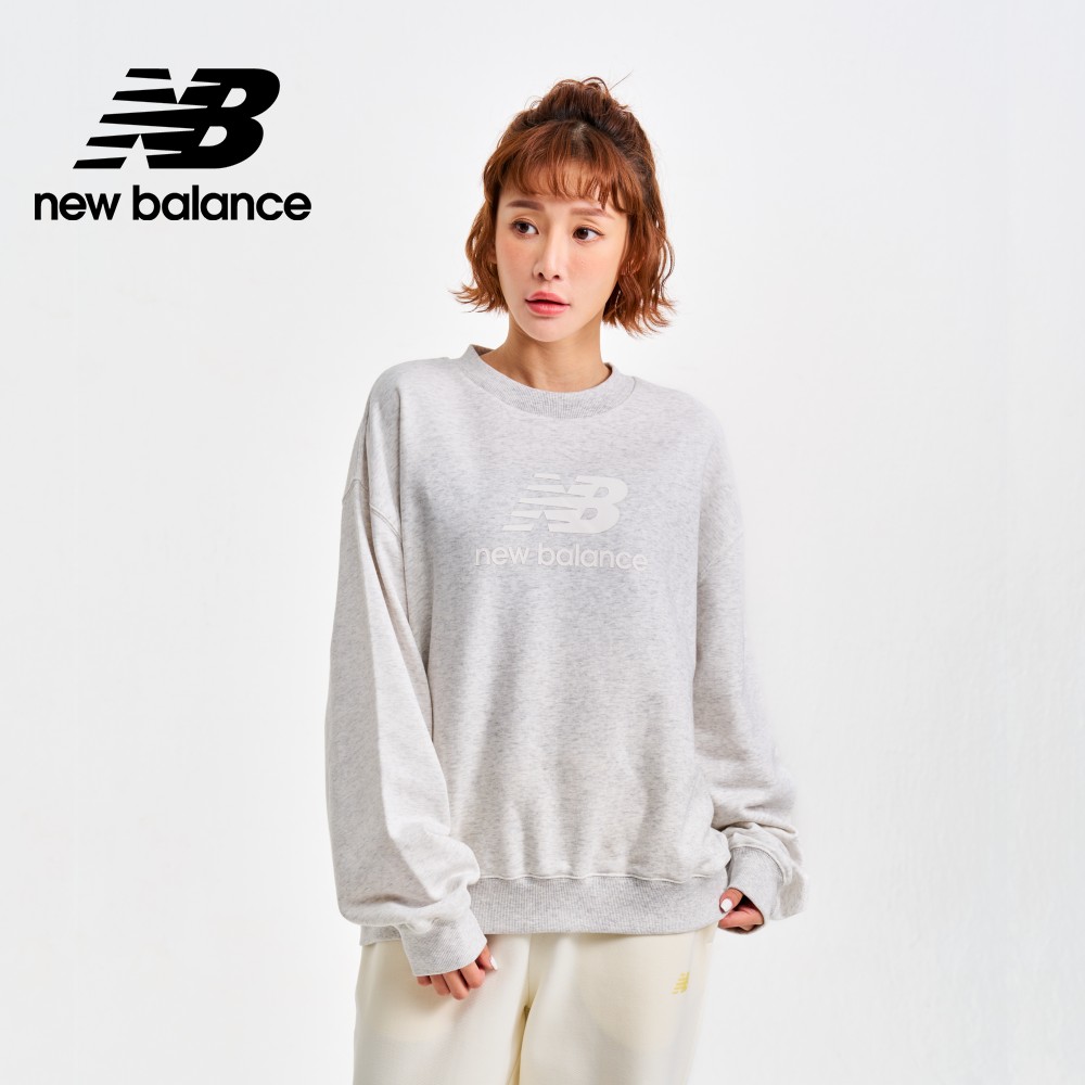 New Balance 紐巴倫 NB大學T衛衣長袖上衣_女性_淺灰色_WT41503AHH